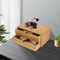Bamboo Desktop Organizer With 2 Drawers For Desk Storage 7
