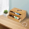 Bamboo Desktop Organizer With 2 Drawers For Desk Storage 12