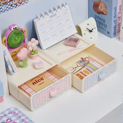 sweetheart girl pink drawer storage box for desktop