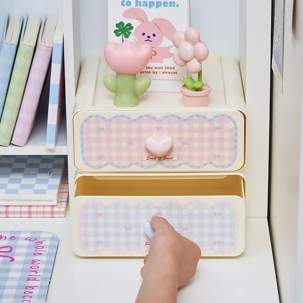 Sweetheart Girl Pink Drawer Storage Box For Desktop 1
