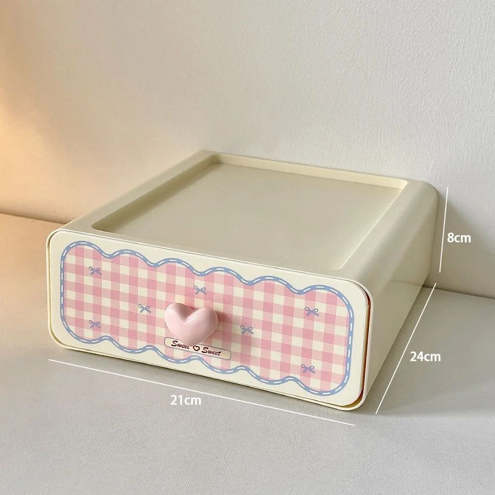 Sweetheart Girl Pink Drawer Storage Box For Desktop 4