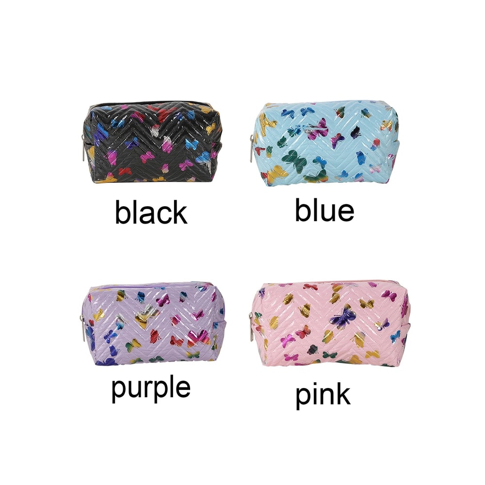 Colorful Glossy Butterfly PU Leather Pencil Case And Desk Organizer 9