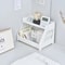 White Double Tier Desktop Storage Shelf With Cats Paw Design 1