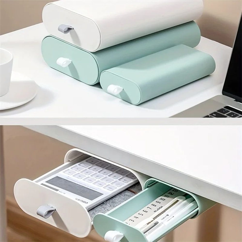 SelfAdhesive Hidden Desk And Cabinet Drawer Organizer 6