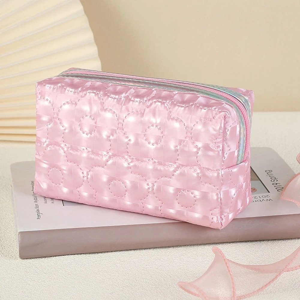 Glitter Floral PU Pencil Case And Stationery Organizer 3