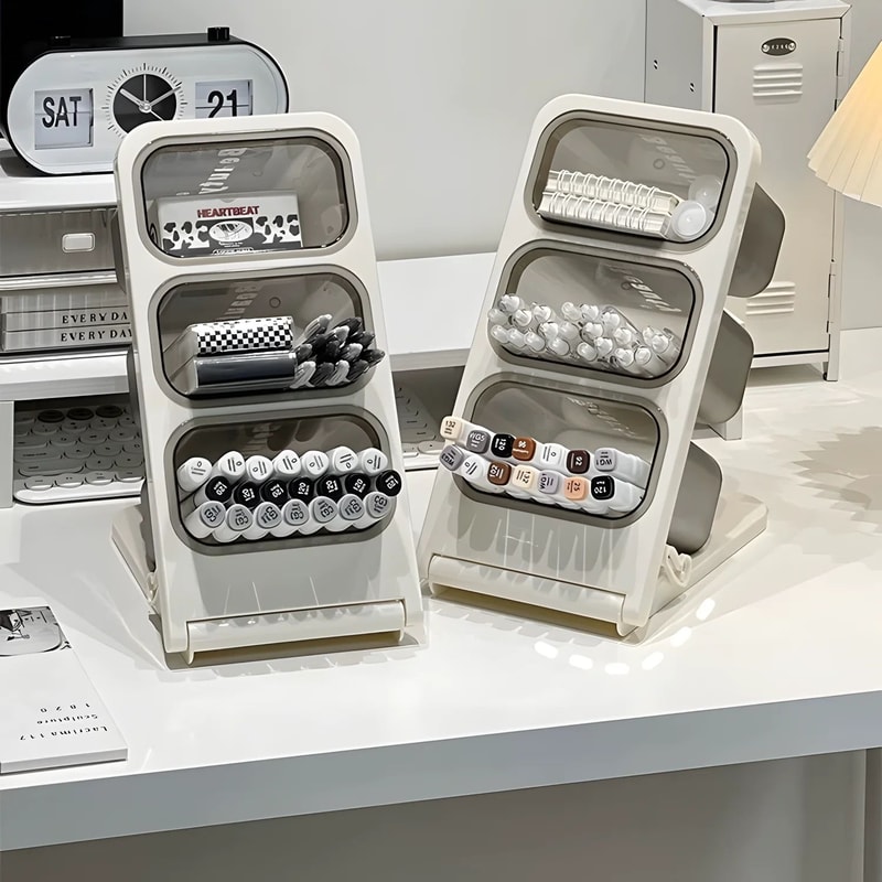 Foldable Desk Pen MultiUse Organizer With 3 Large Compartments 2