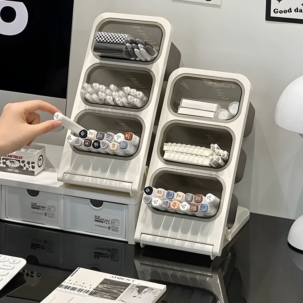 Foldable Desk Pen MultiUse Organizer With 3 Large Compartments 3