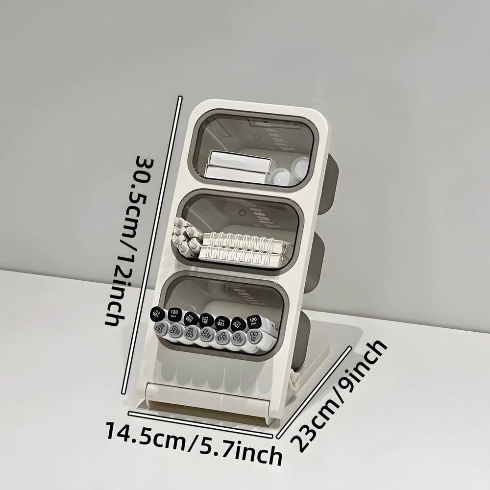 Foldable Desk Pen MultiUse Organizer With 3 Large Compartments 5