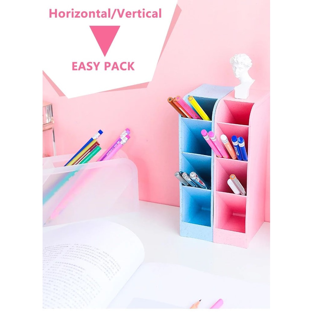 Large Capacity Oblique Desktop Pen And Stationery Organizer 8