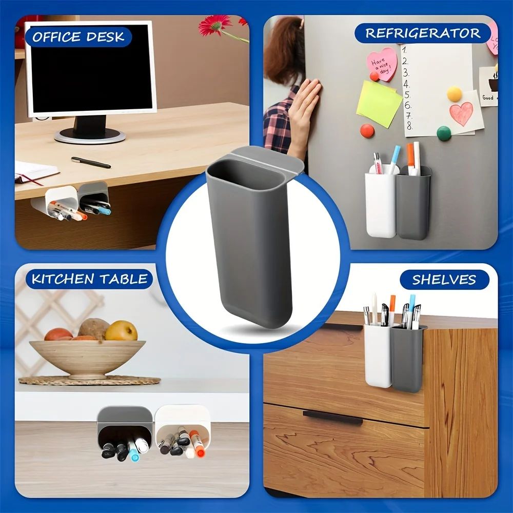 ClipOn Pen And Pencil Holder Storage Set With Adhesive Base 3