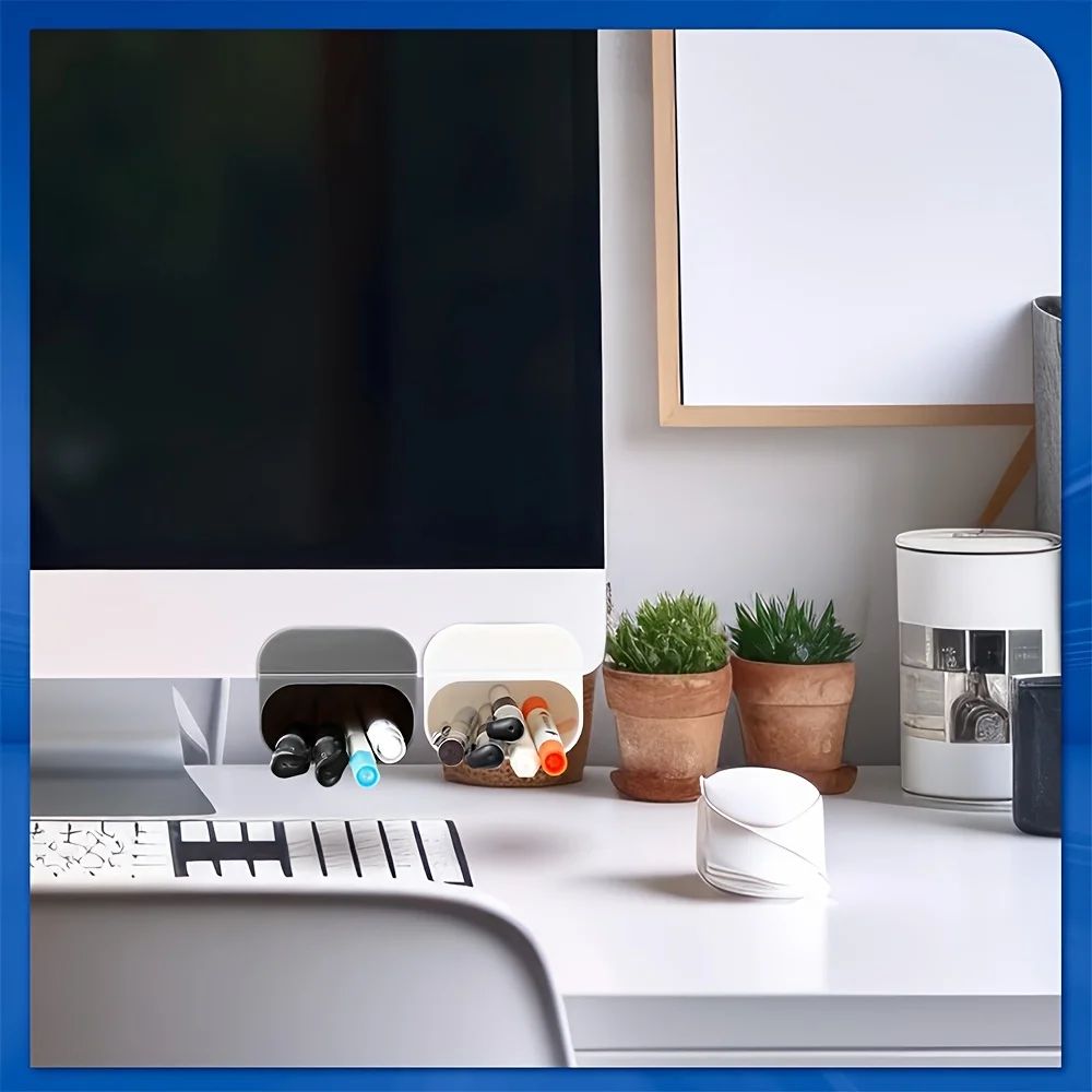 ClipOn Pen And Pencil Holder Storage Set With Adhesive Base 4