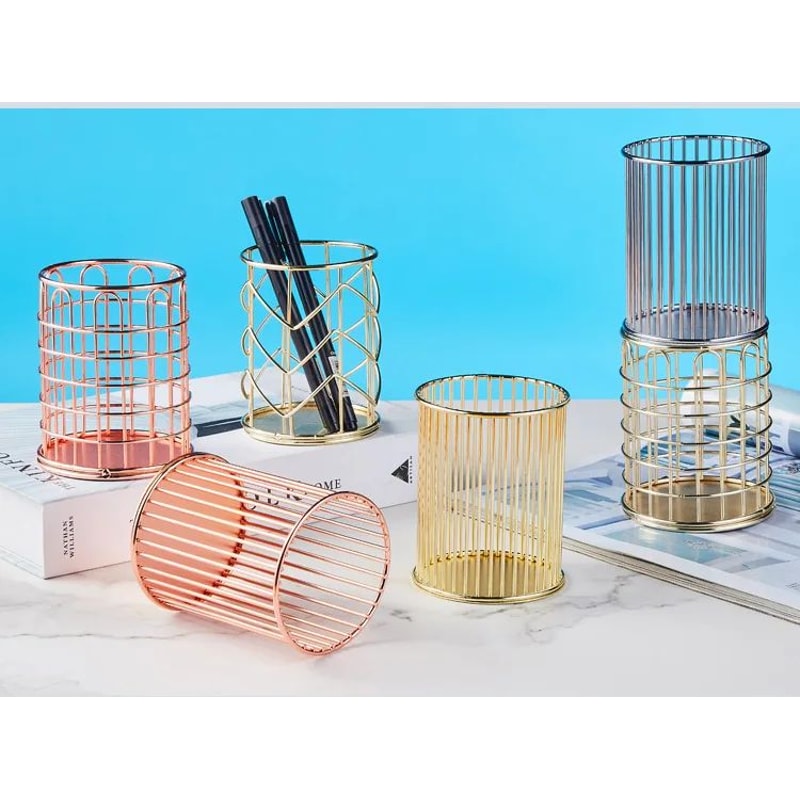 Metal HighEnd Desktop Pen And Stationery Holder 11