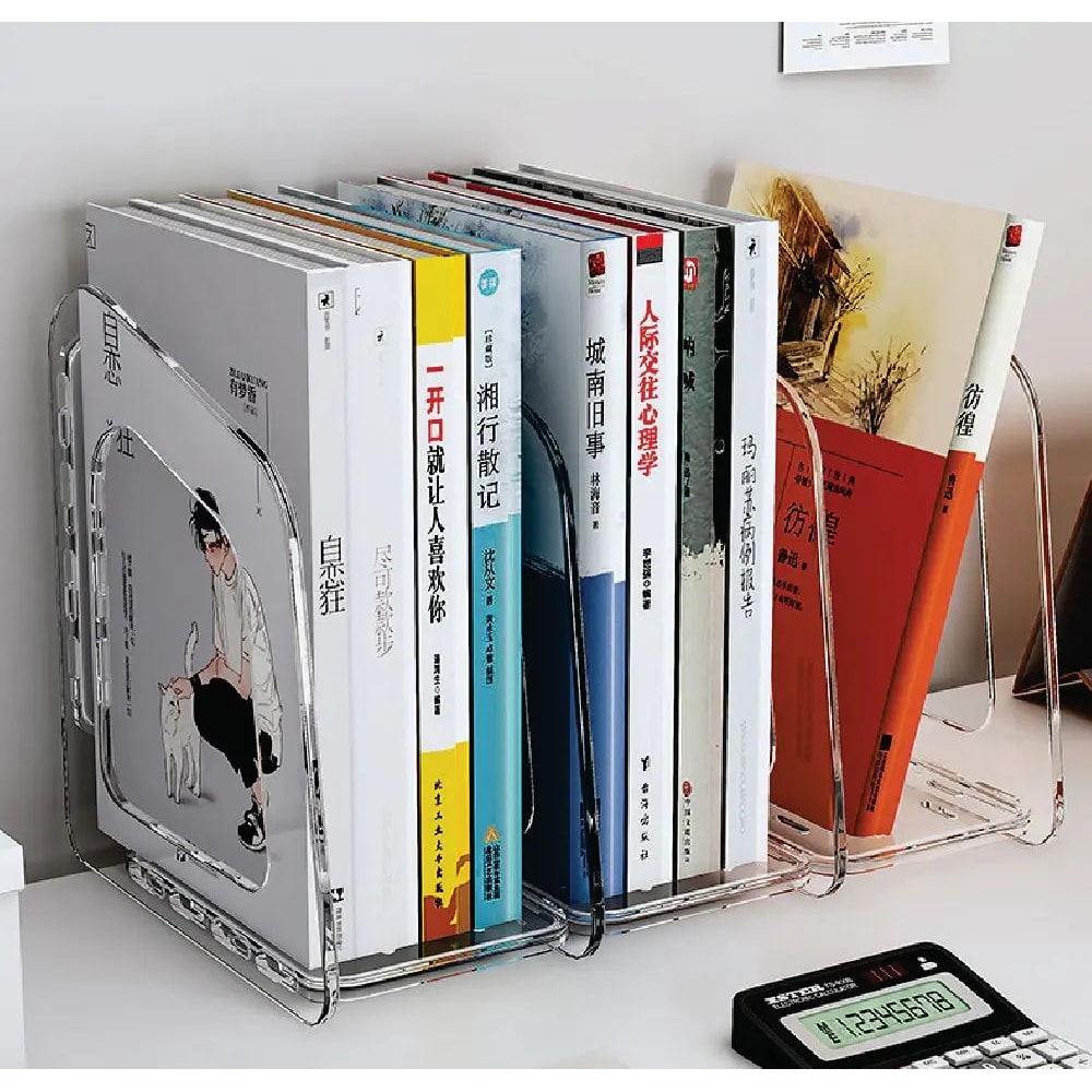 A4 Transparent Acrylic Vertical Desktop Organizer Shelf 6