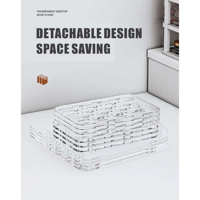 A4 Transparent Acrylic Vertical Desktop Organizer Shelf 7