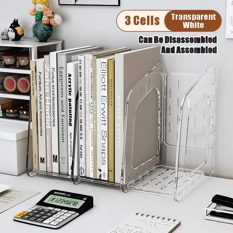 A4 Transparent Acrylic Vertical Desktop Organizer Shelf 14