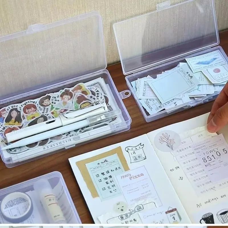 Mini Transparent Plastic Stationery Storage Box Organizer 6