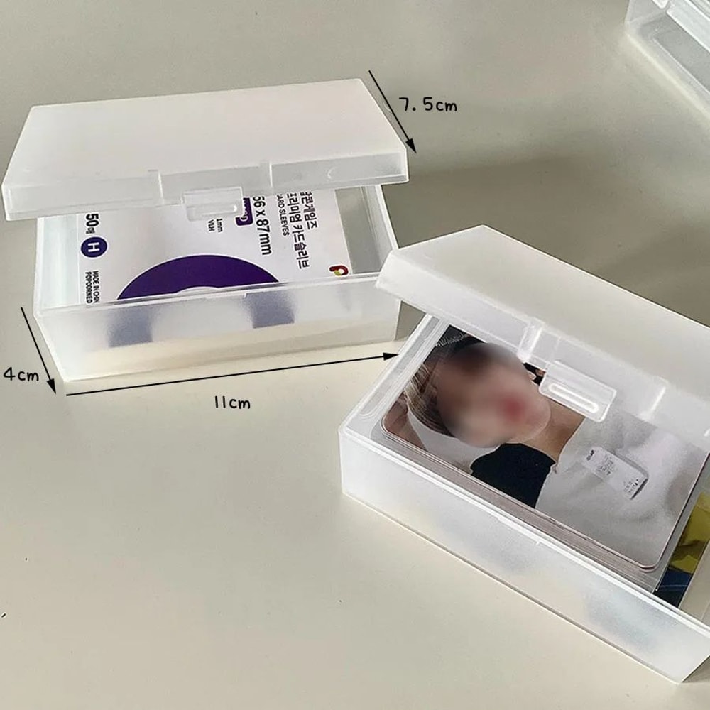 Frosted Transparent Desktop Stationery Storage Box Organizer 0