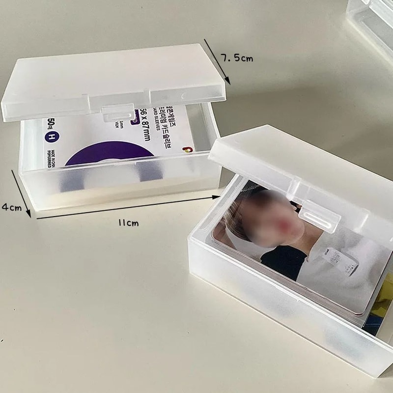 Frosted Transparent Desktop Stationery Storage Box Organizer 0