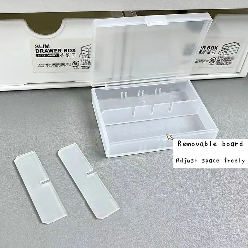 Frosted Transparent Desktop Stationery Storage Box Organizer 3