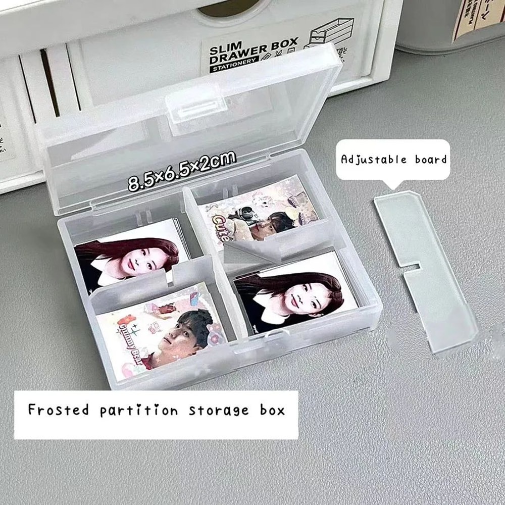 Frosted Transparent Desktop Stationery Storage Box Organizer 4