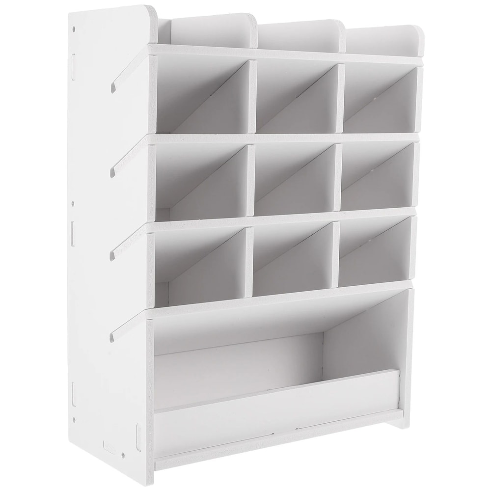 Wooden Desktop Stationery And Remote Control Organizer Box 0