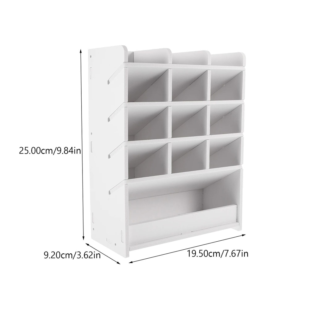 Wooden Desktop Stationery And Remote Control Organizer Box 1