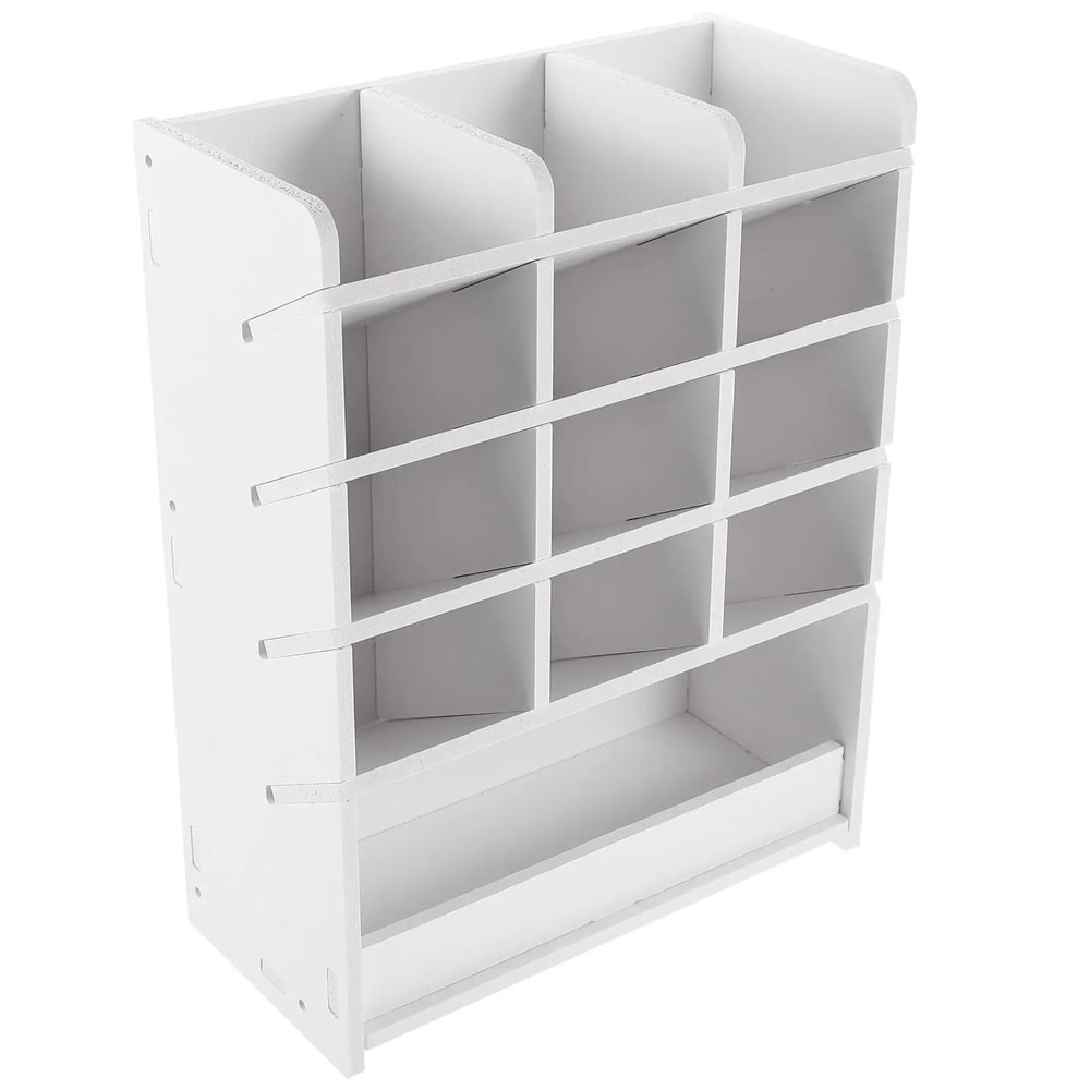 Wooden Desktop Stationery And Remote Control Organizer Box 5