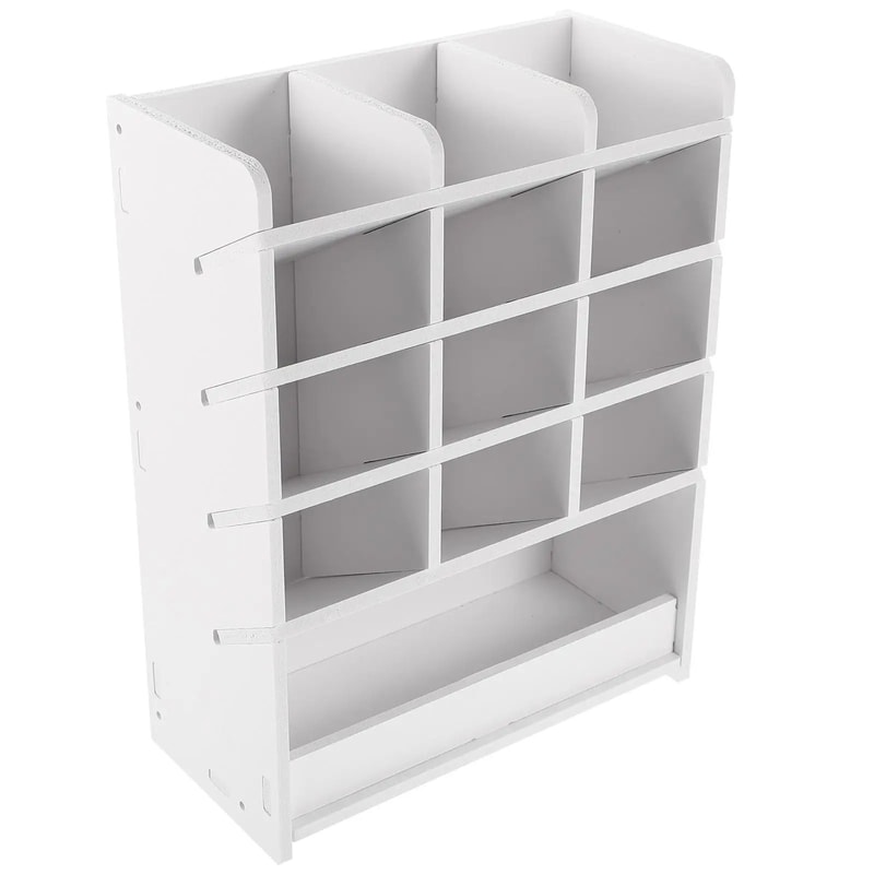 Wooden Desktop Stationery And Remote Control Organizer Box 5