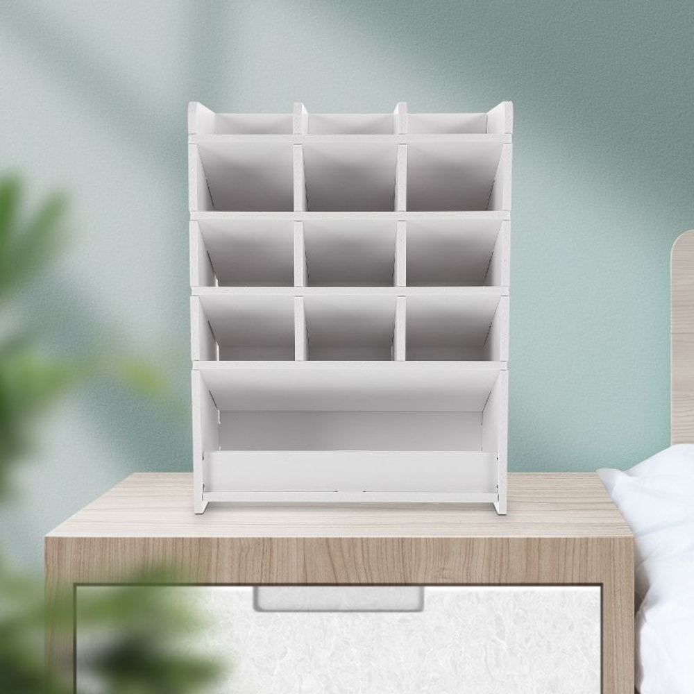 Wooden Desktop Stationery And Remote Control Organizer Box 10