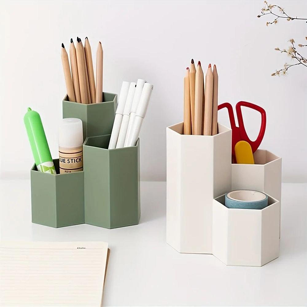Modern White And Mint Green Multifunctional Desktop Organizer Box 0