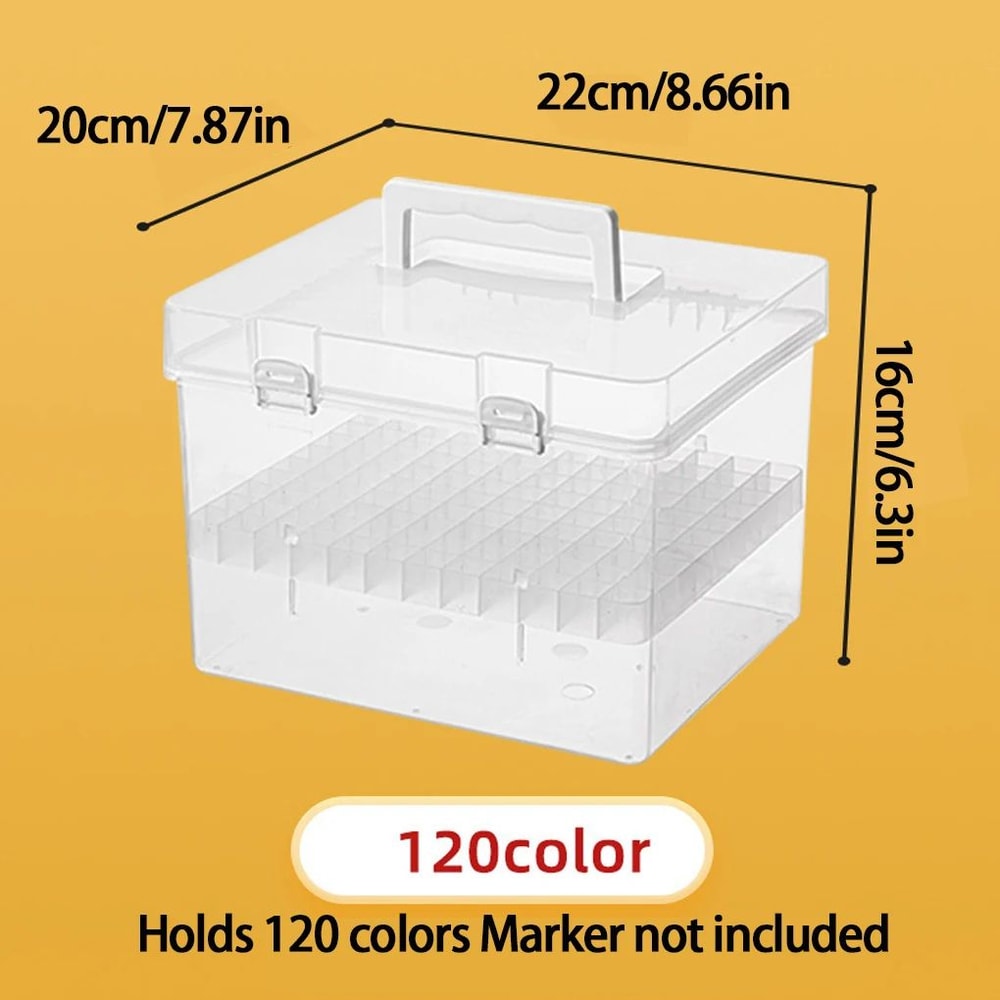 Portable Transparent Marker Pen Organizer Box 15