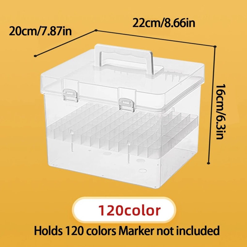 Portable Transparent Marker Pen Organizer Box 15