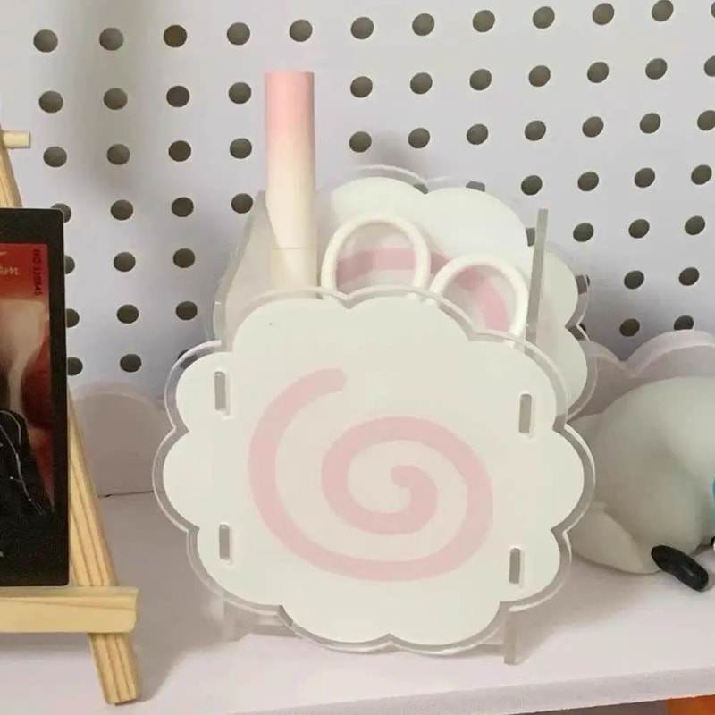 Cute Cartoon Acrylic Dog Pen Holder Desk Organizer 3