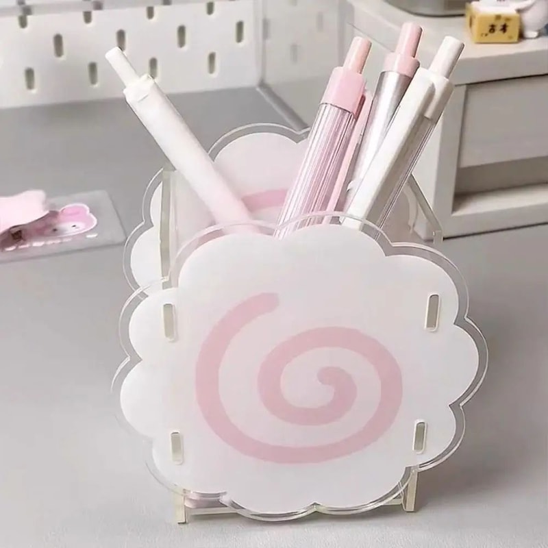 Cute Cartoon Acrylic Dog Pen Holder Desk Organizer 6