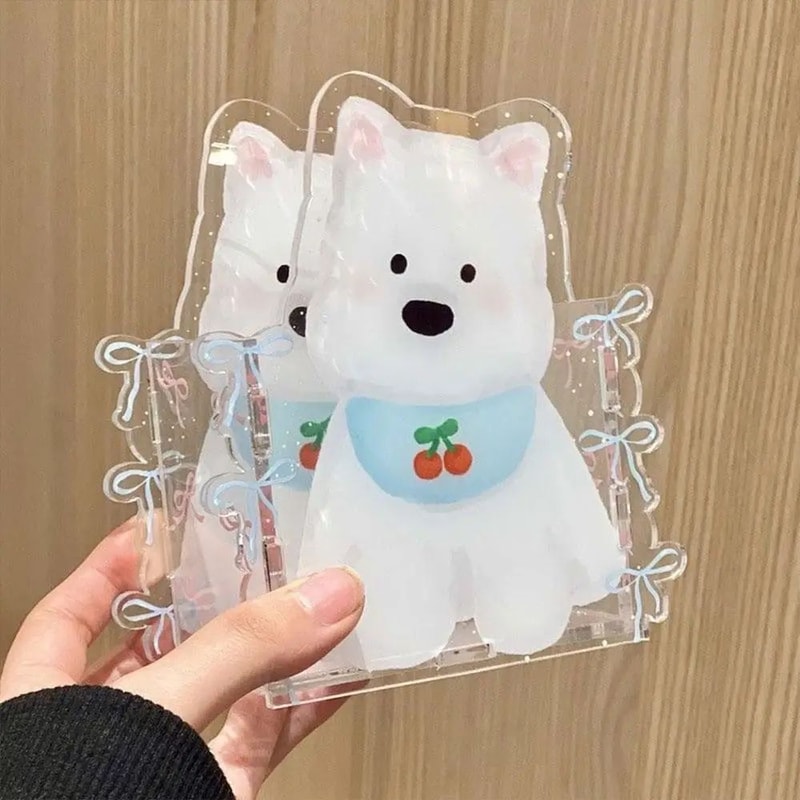 Cute Cartoon Acrylic Dog Pen Holder Desk Organizer 12