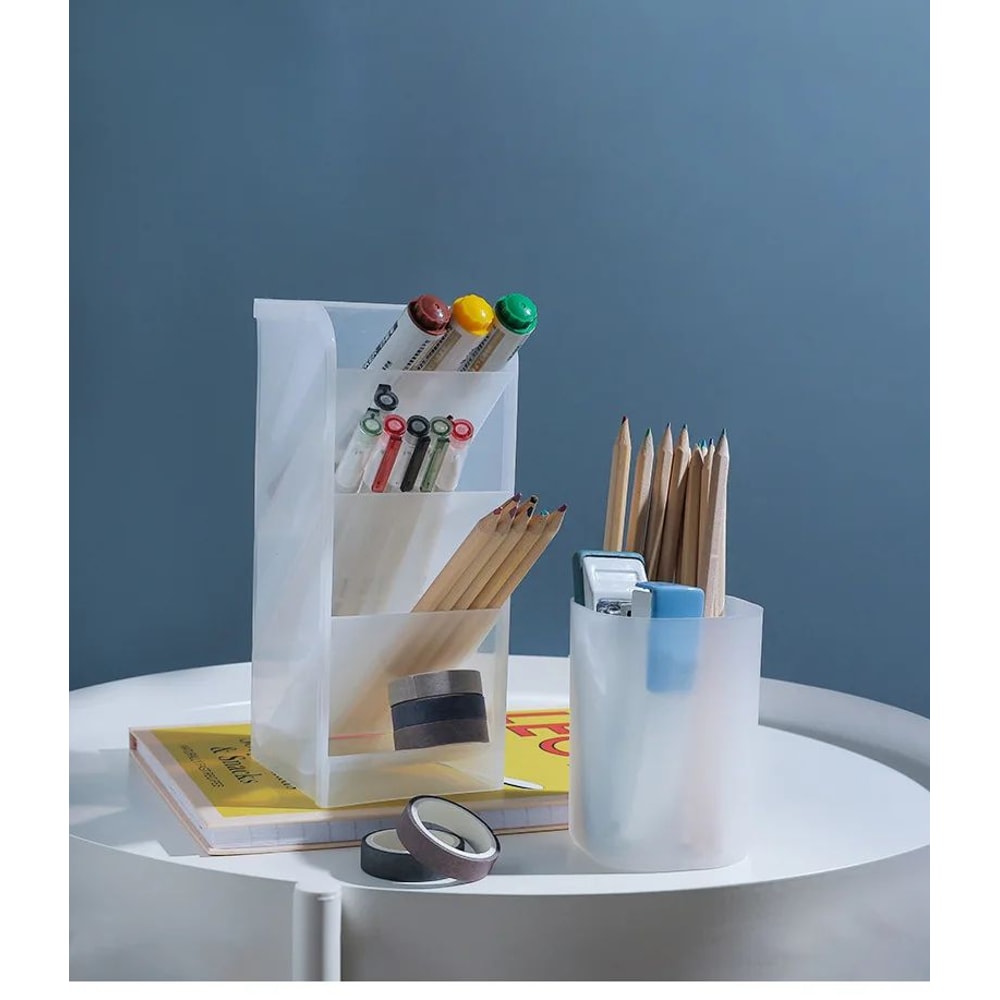 Matte Kawaii Large Capacity Desk Pen And Makeup Holder 5