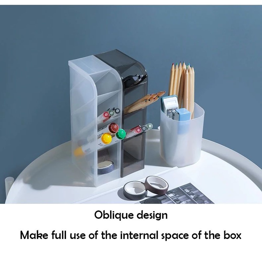 Matte Kawaii Large Capacity Desk Pen And Makeup Holder 8