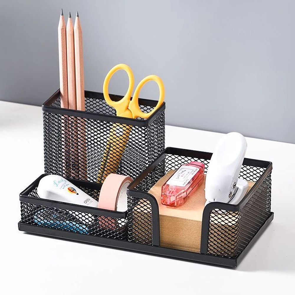 Creative Metal 3Grid Desk Organizer Pen File Holder 2