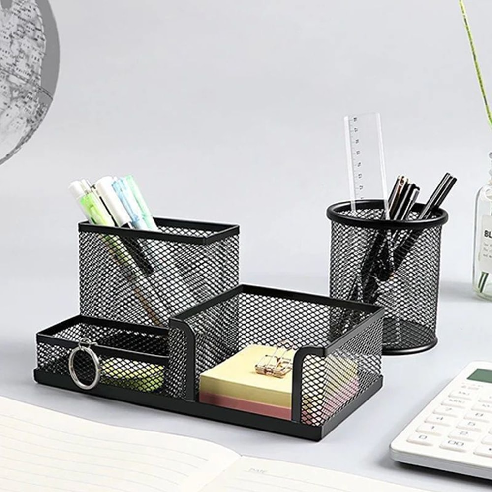 Creative Metal 3Grid Desk Organizer Pen File Holder 8