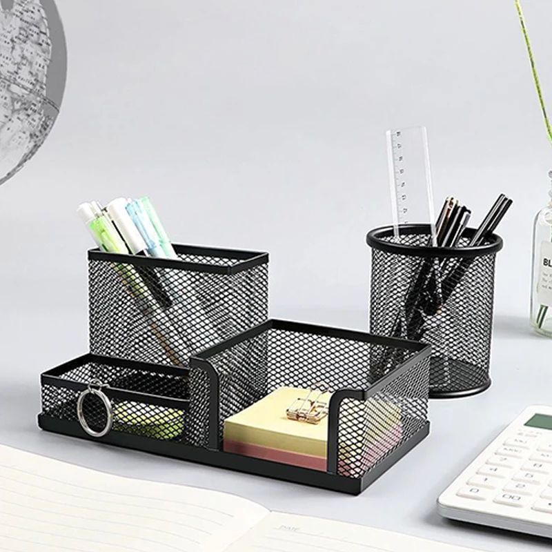 Creative Metal 3Grid Desk Organizer Pen File Holder 8