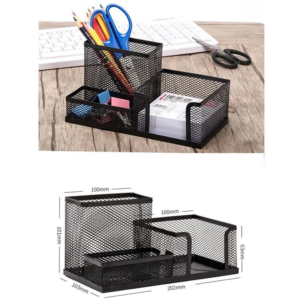 Creative Metal 3Grid Desk Organizer Pen File Holder 11