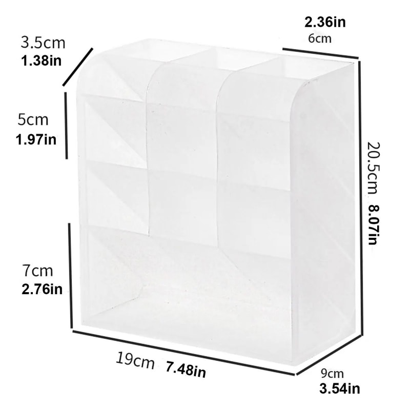 Transparent Large Capacity Multifunction Desktop Pen Holder 9