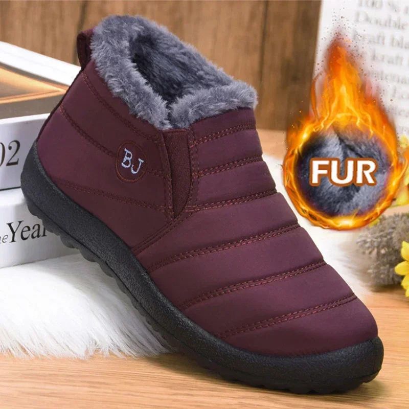 Waterproof Plush Winter Ankle Boots For Women 1