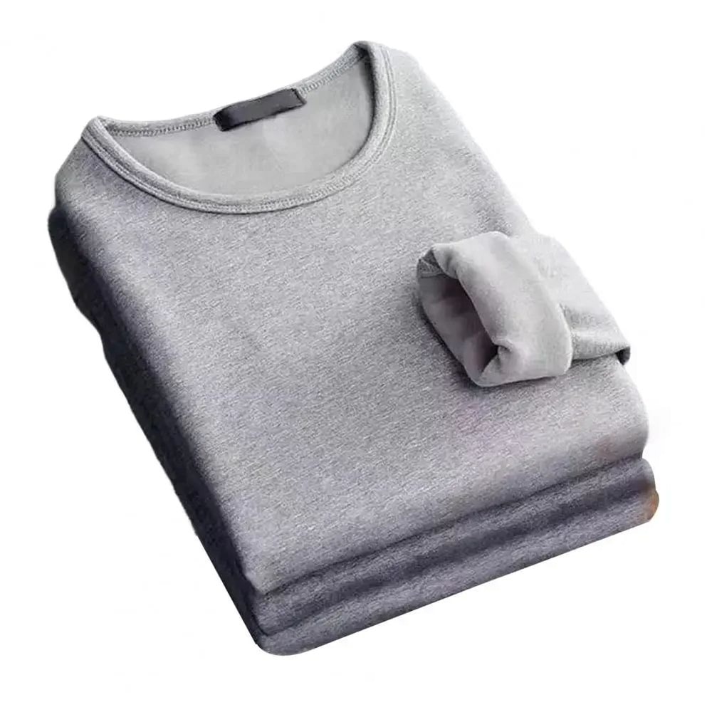 Mens Thermal Fleece Long Sleeve Winter T Shirt 2