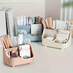 large capacity desktop organizer with five compartments