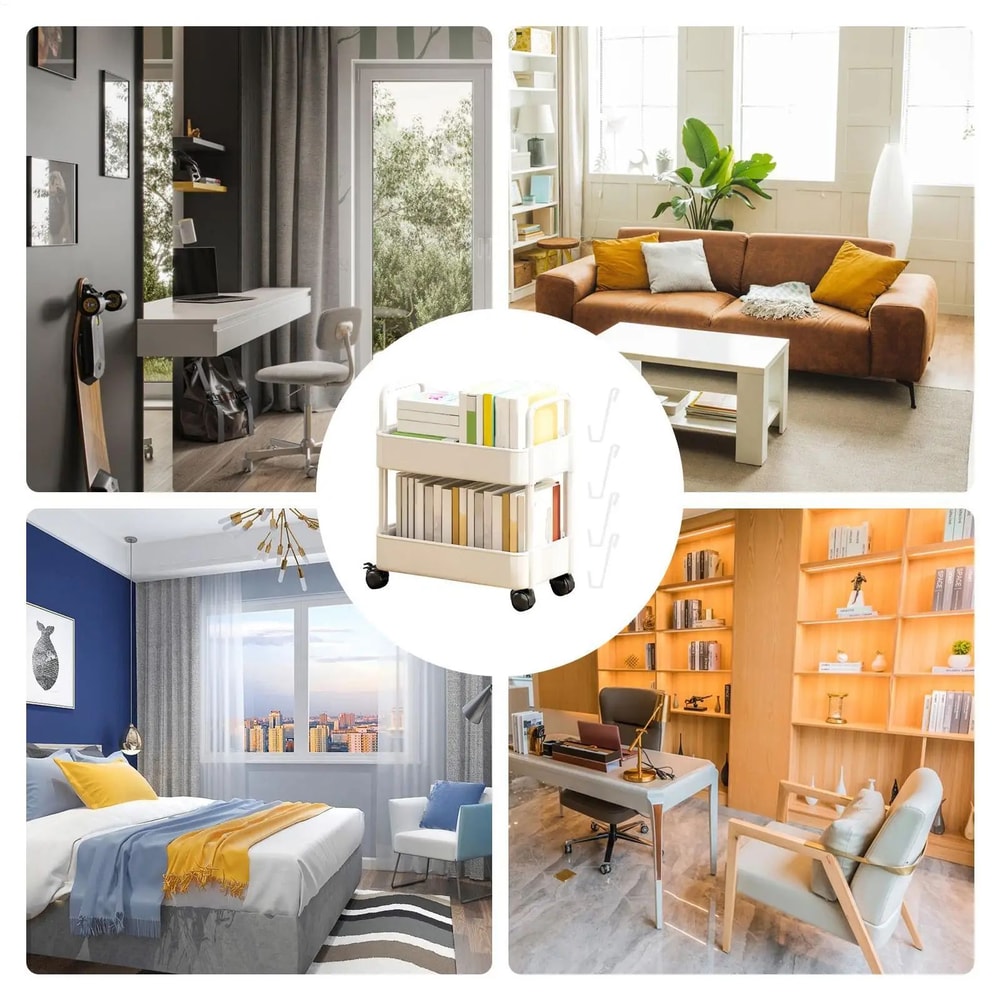 Two Tier Rolling Storage Trolley Organizer 2