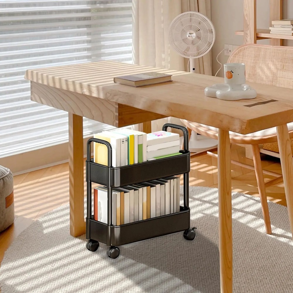Two Tier Rolling Storage Trolley Organizer 4