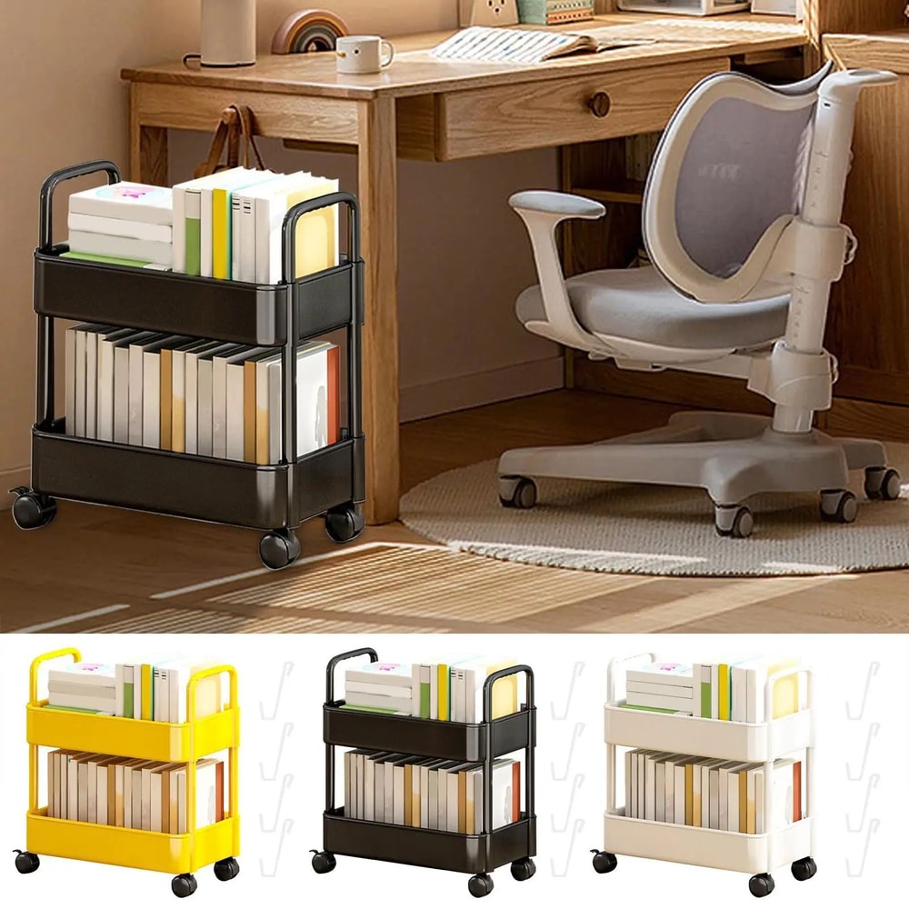 Two Tier Rolling Storage Trolley Organizer 6