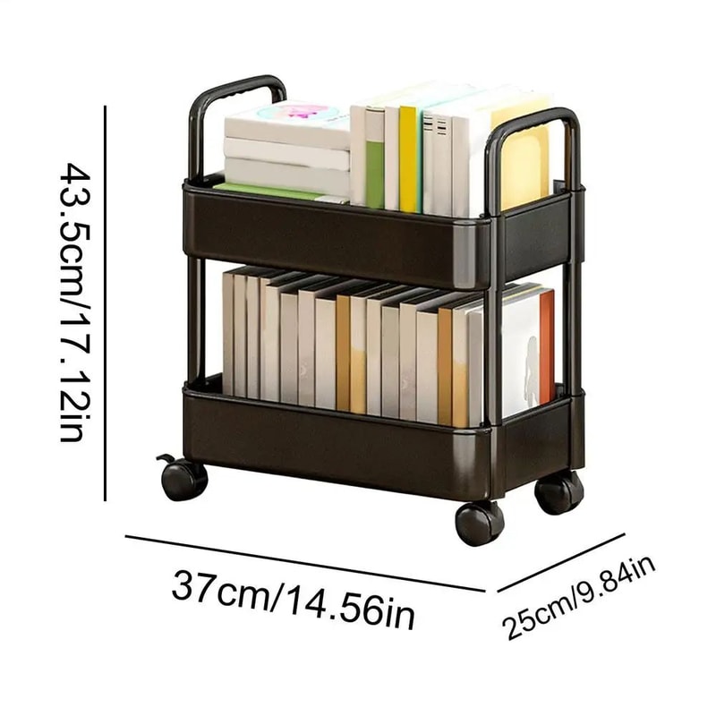 Two Tier Rolling Storage Trolley Organizer 8