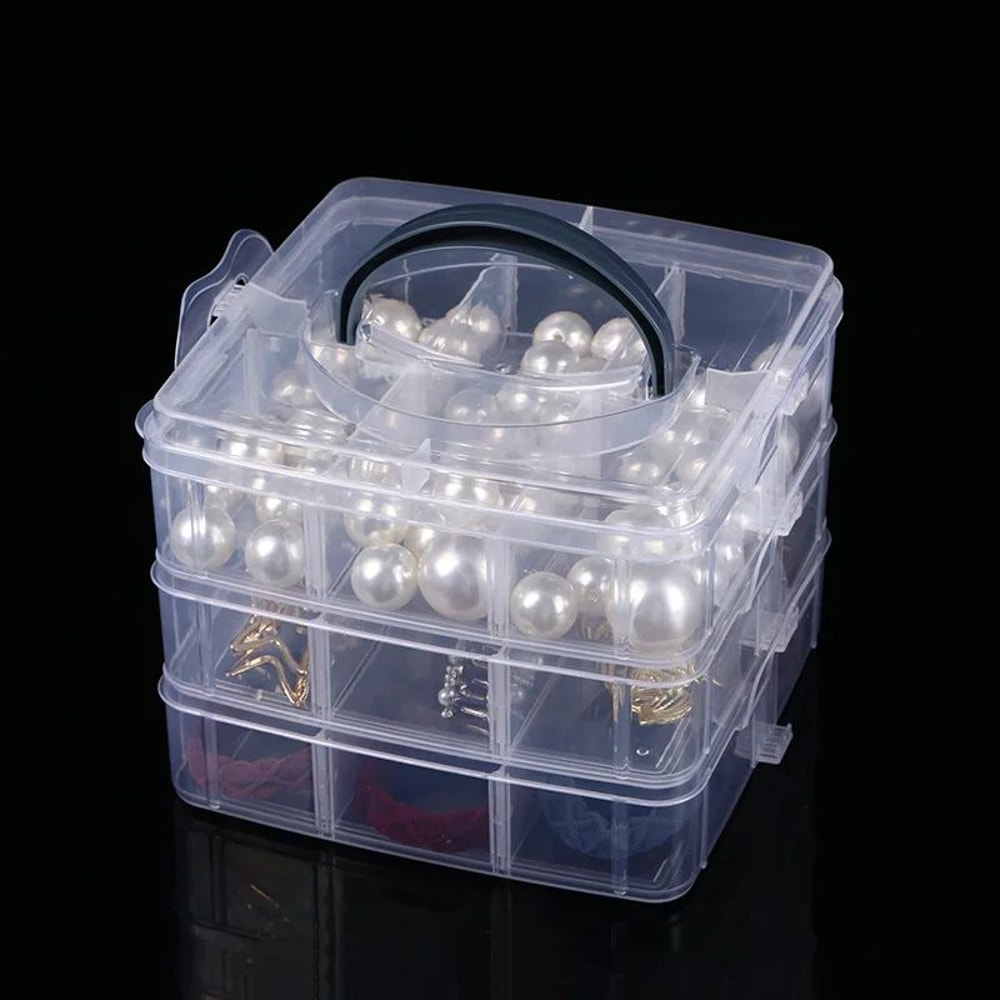 3 Layer 18 Grid Portable Storage Organizer Box 2